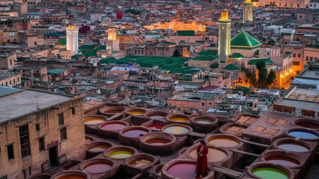 View over the Fes medina rooftops on a Morocco private tour