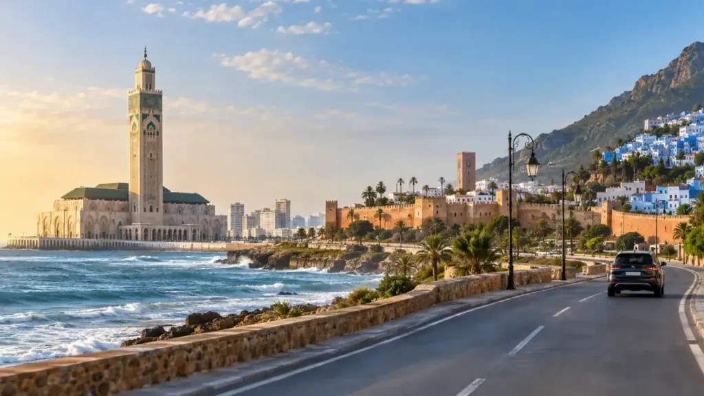 Private Morocco tour route from Casablanca to Rabat and Chefchaouen