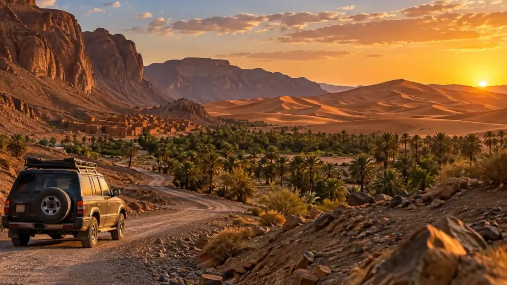 Sahara desert and valley road on a 10 days tour from Casablanca