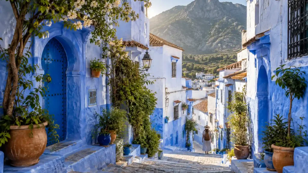 Chefchaouen blue streets on a 3 day tour from Casablanca to Blue City
