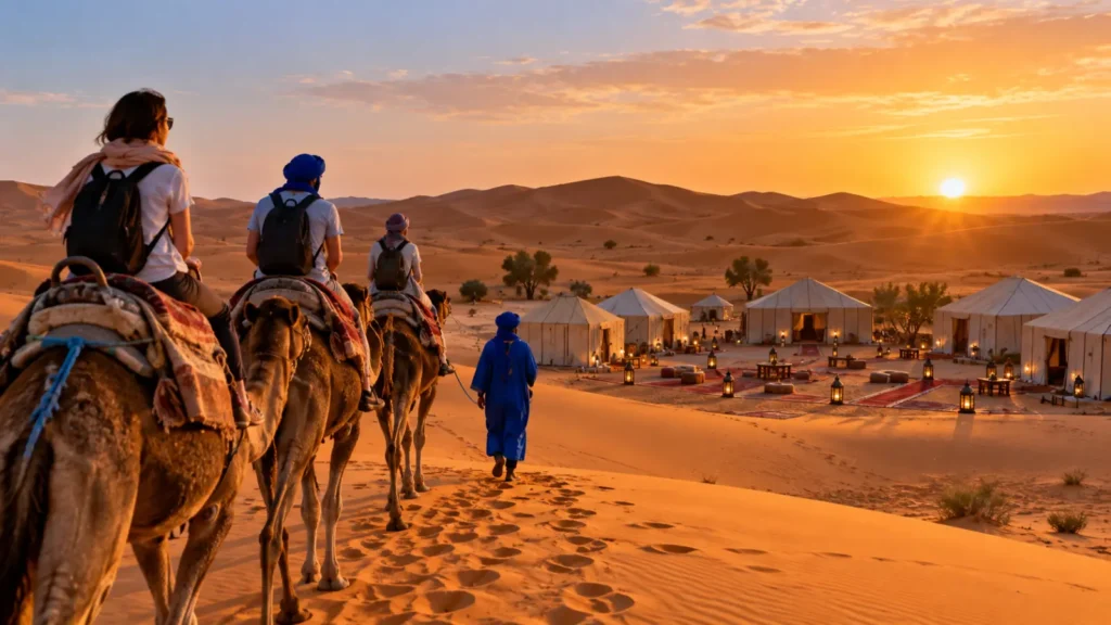 Camel trek in Merzouga desert on a 3 day tour from Marrakech