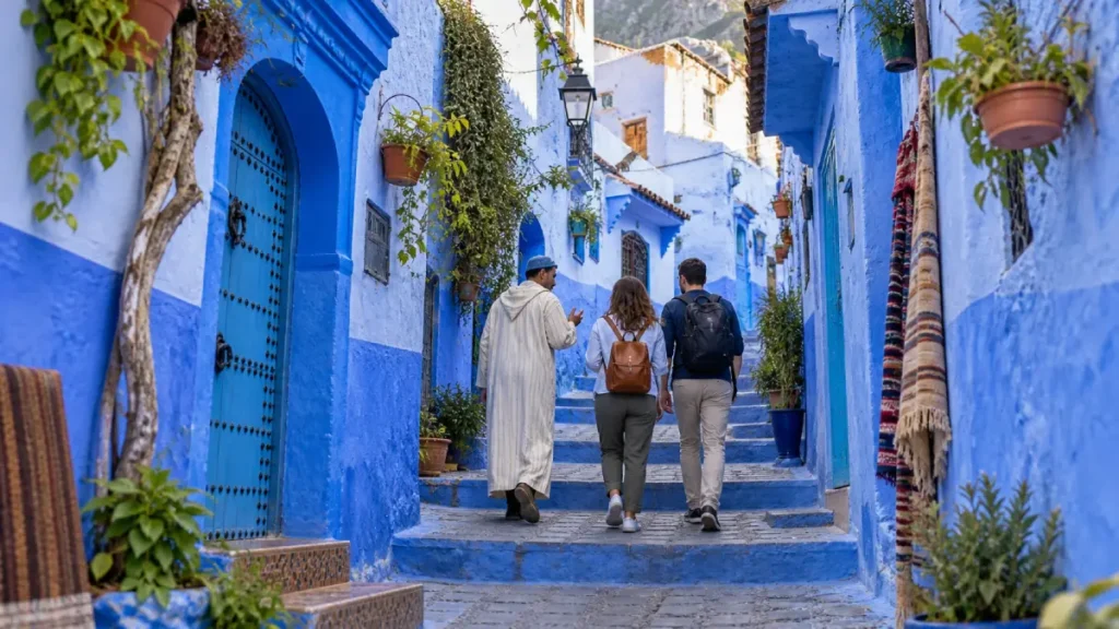 Guided walking tour through Chefchaouen on a 3 day tour from Casablanca
