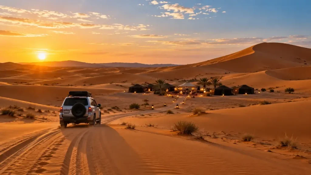 Custom Morocco desert itinerary with Sahara dunes, private 4x4 and desert camp