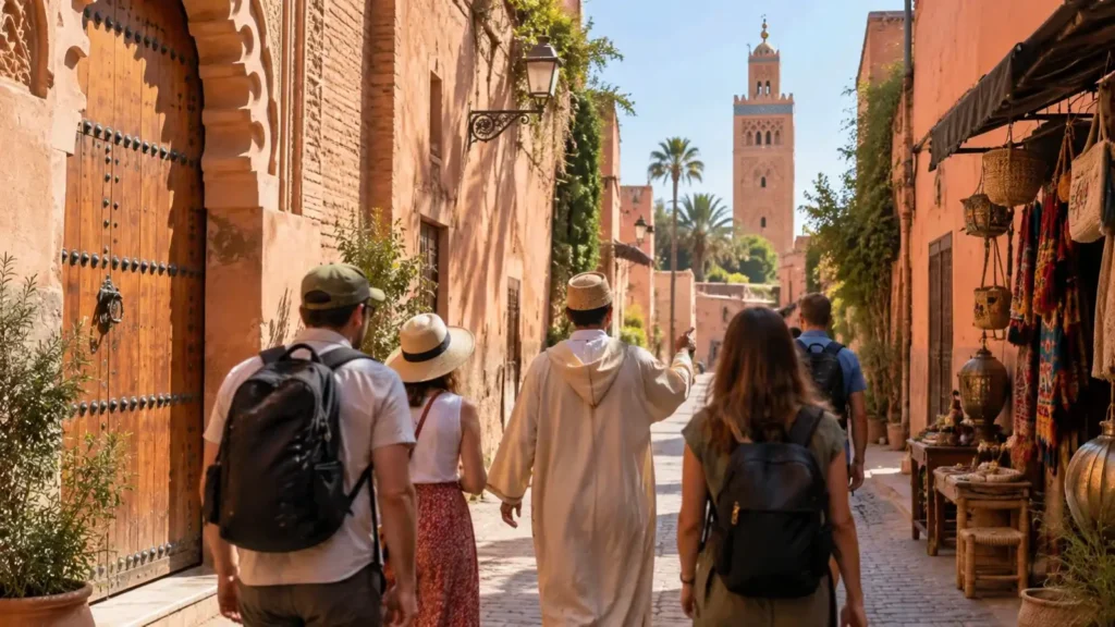 Free walking tour Marrakech with local guide in the medina near Koutoubia Mosque