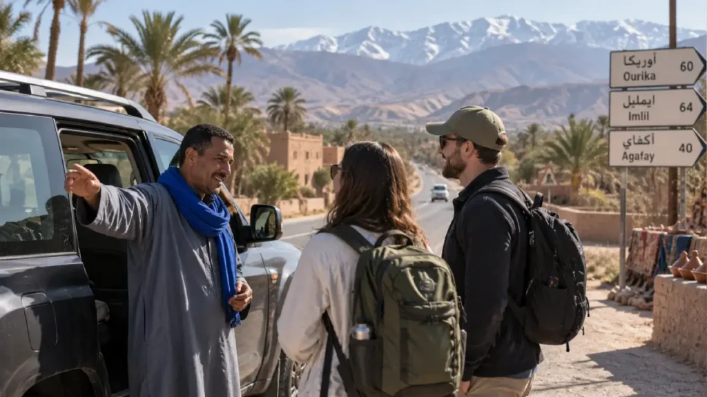 Travelers choosing between Ourika, Imlil and Agafay on a day trip from Marrakech