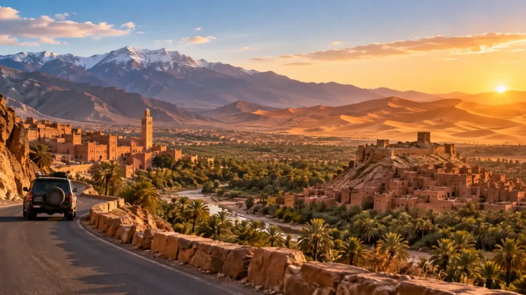 Private Morocco tour packages with desert, kasbahs, palm valleys and Atlas Mountains