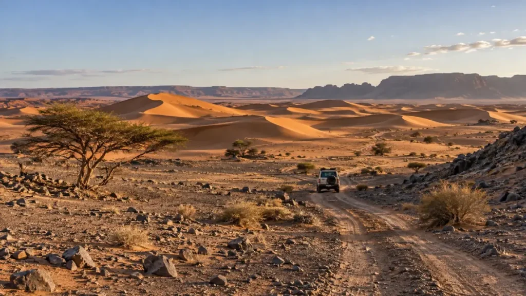 Private Erg Chigaga desert tour on a remote Sahara track in southern Morocco
