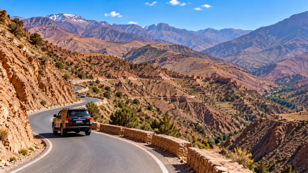 Tizi n’Tichka road through the High Atlas on a Marrakech to Fes tour