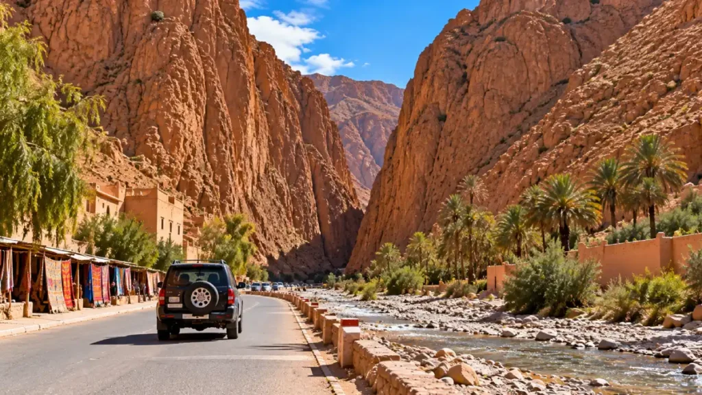 Road through Todra Gorge on a 4 day Marrakech to Fes tour
